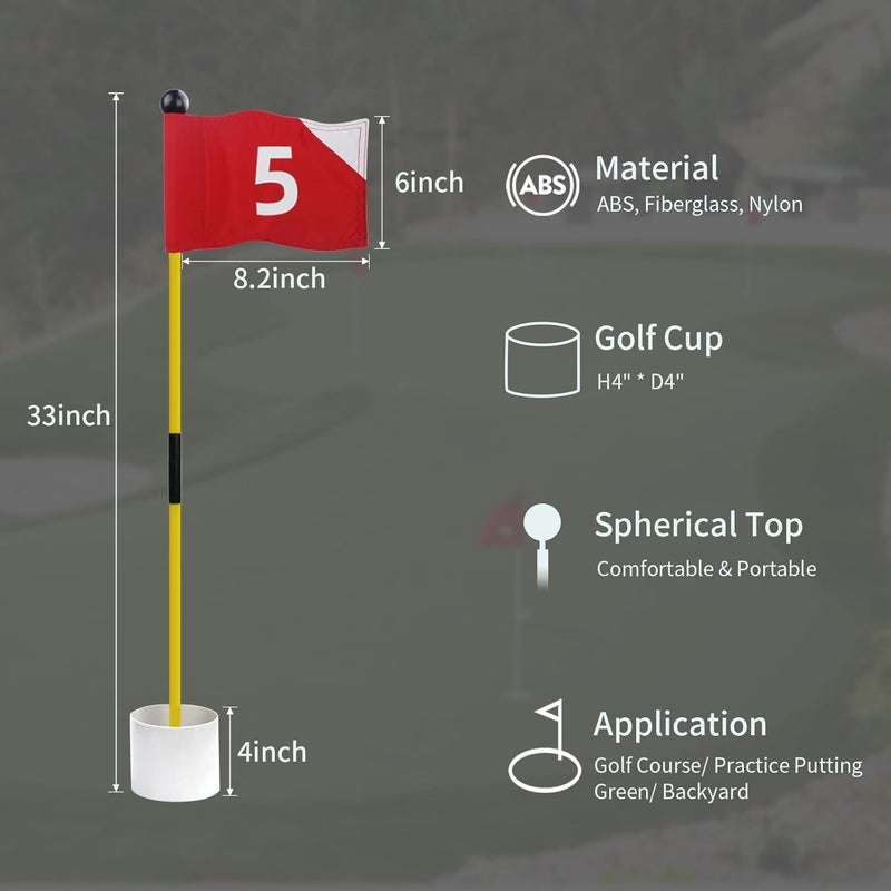 Crestgolf Portable Backyard Practice Golf Hole Cup and Flag Stick of Fiberglass, Golf Putting Green Flagstick Golf Pin Flag Hole Cup Set - Image 5